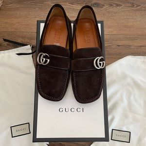 Gucci Chocolate Brown Noel Driver Loafer 5.5 men / 8.5 women